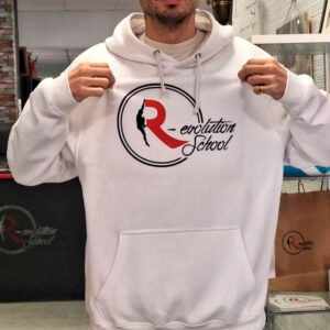 Sudadera Parkour con Capucha Blanca Logo Grande