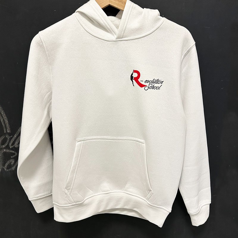 Sudadera Parkour con Capucha Blanca Logo Pequeño