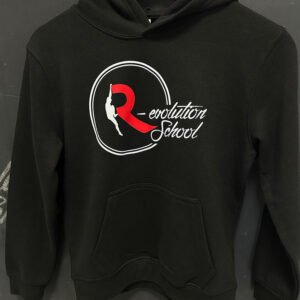 Sudadera Parkour con Capucha Negra Logo Grande